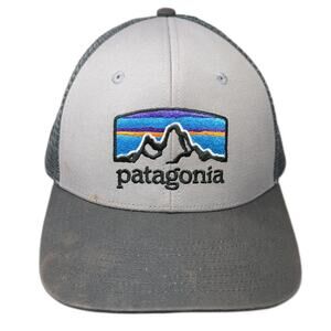 Patagonia Snapback Trucker Hat Gray One Size Adjustable Embroidered Mesh Back
